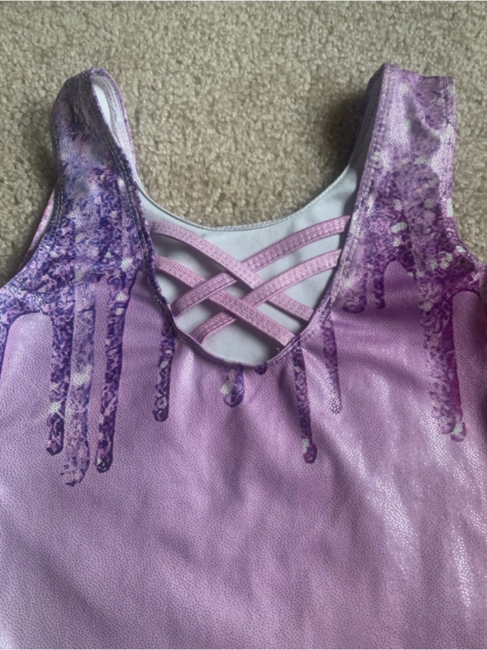 Sparkly Purple Gymnastics Leotard 8Y - Picture 4 of 4